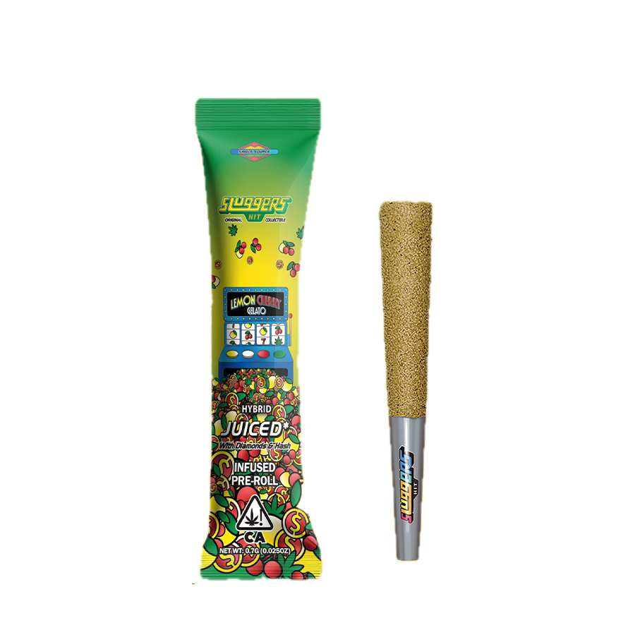 Sluggers - 0.7G- LEMON CHERRY GELATO- DIAMONDS & HASH- INFUSED PREROLL Main Image