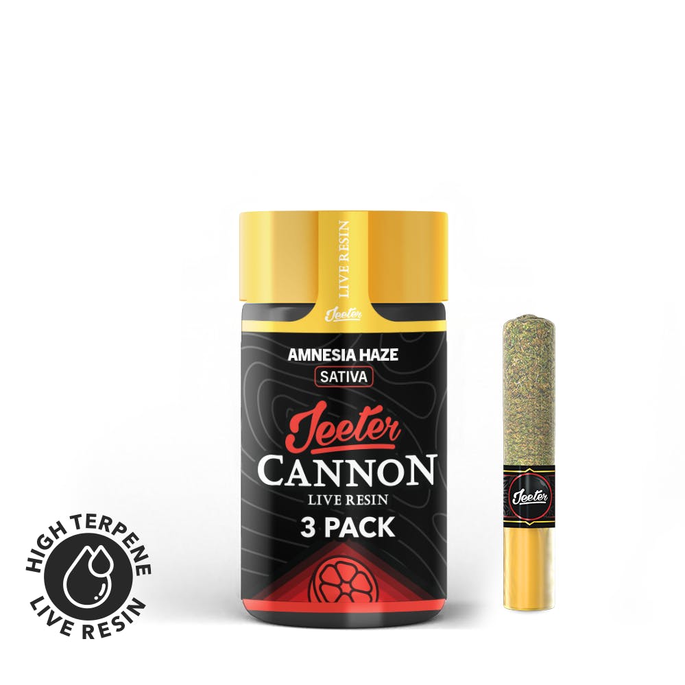 3PK- 0.5G- AMNESIA HAZE- LIVE RESIN INFUSED- CANNONS