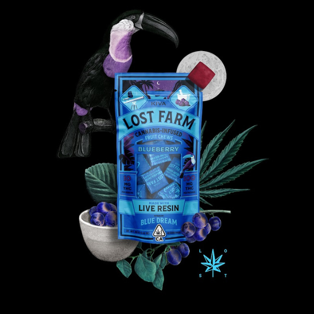 Kiva lost farm - 10CT- BLUEBERRY- LIVE RESIN- FRUIT CHEWS