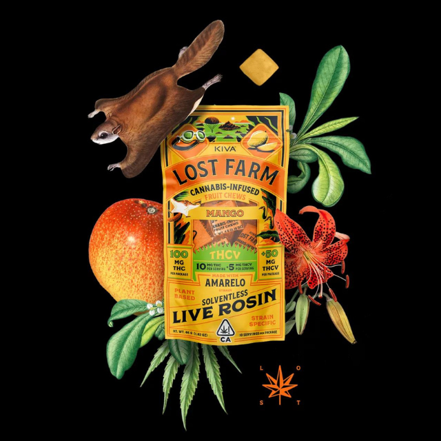 Kiva lost farm - 10CT- 10:5 THCV- MANGO- LIVE RESIN- FRUIT CHEWS
