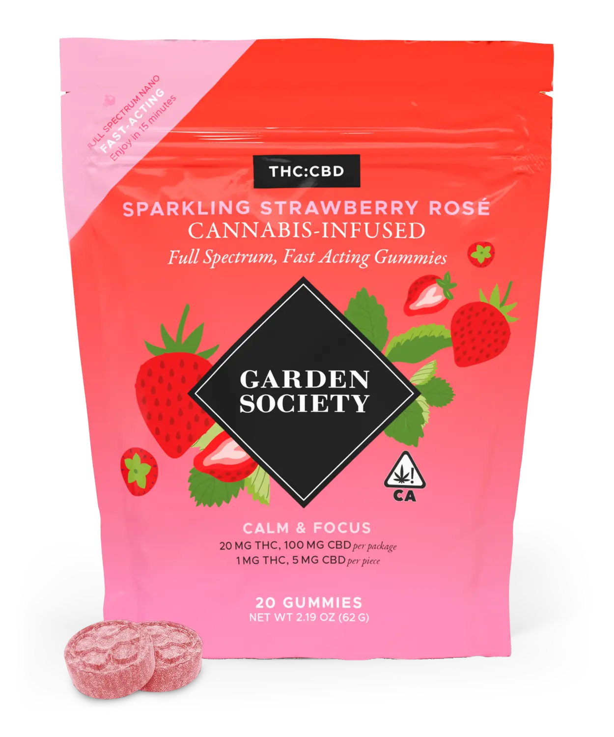 20CT- CALM & FOCUS- 5:1- CBD:THC- FULL SPECTRUM- NANO GUMMIES