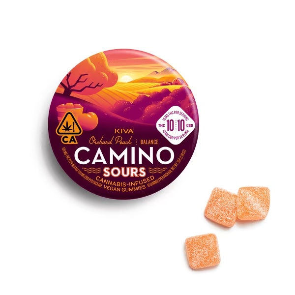 Camino - 10CT- ORCHARD PEACH- 1:1- THC:CBD- GUMMIES- SOURS