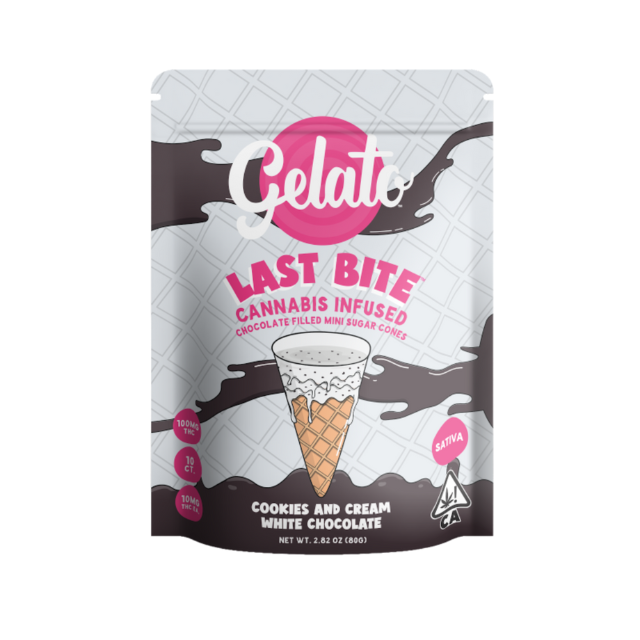 10CT- SATIVA- MINI SUGAR CONES- COOKIES AND CREAM WHITE CHOCOLATE