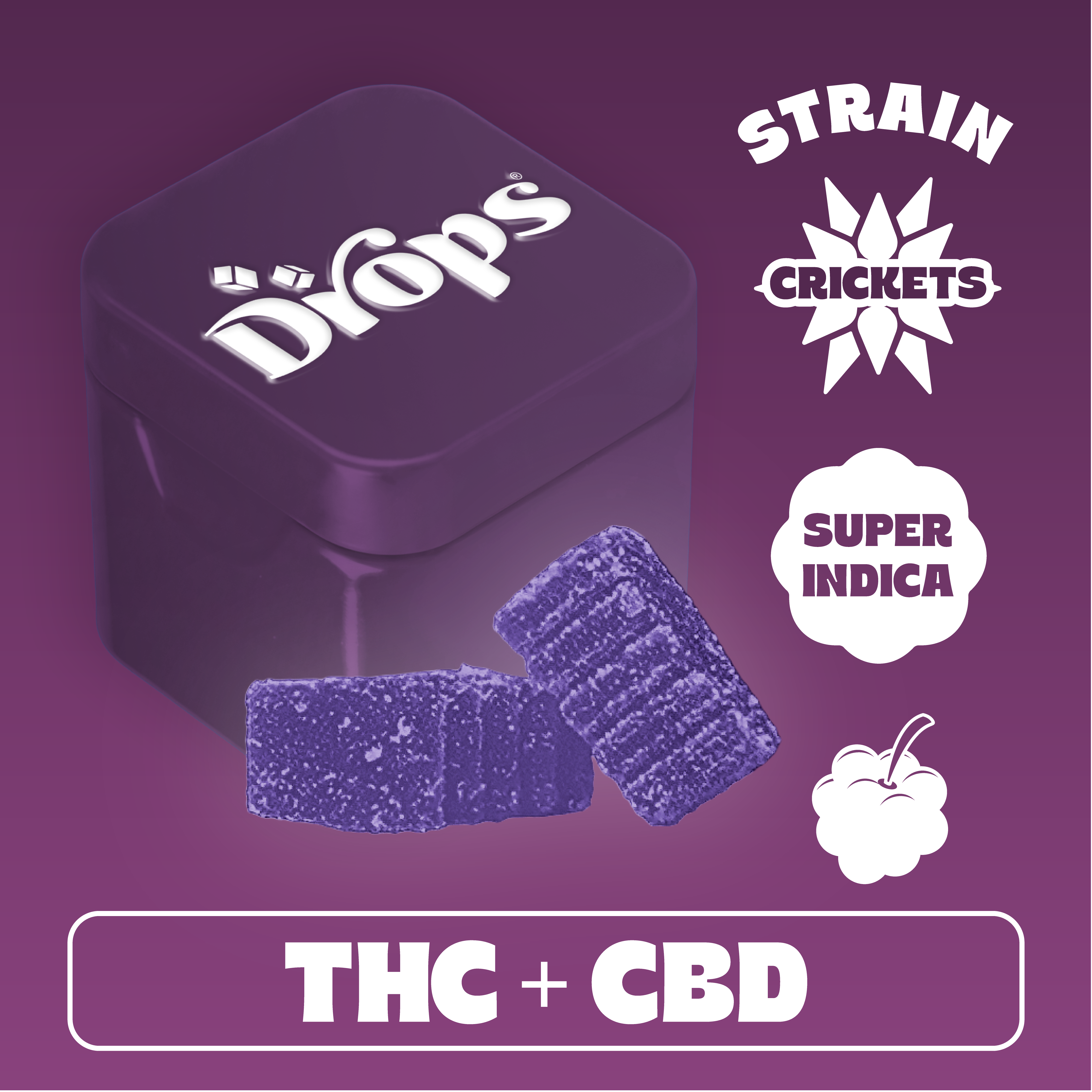 Drops - 2CT- BLACKBERRY- 2:1 CBD:THC- CRICKETS- JELLIES Main Image
