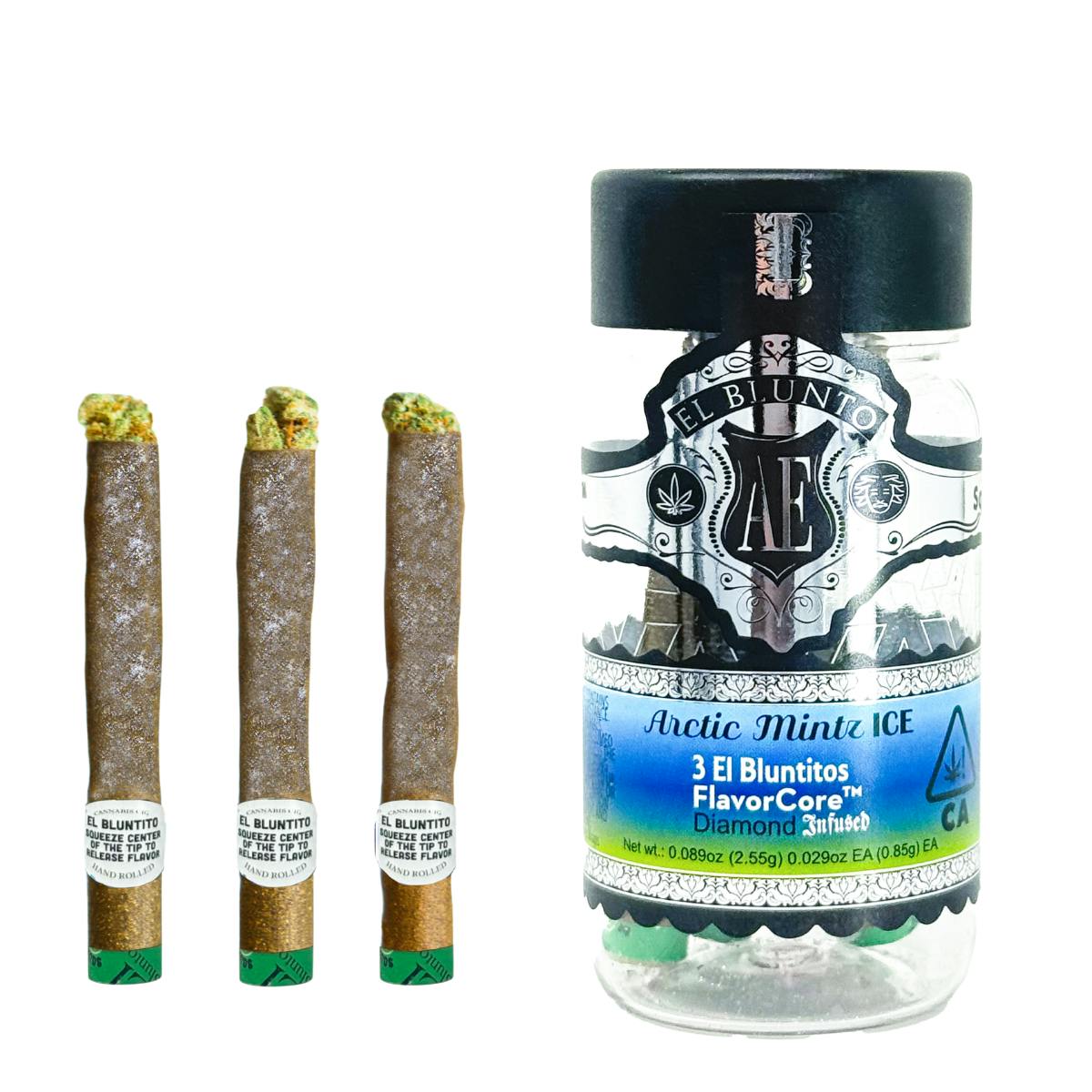 3PK- 0.85G- EL BLUNTITO- ARCTIC MINTZ ICE- DIAMOND INFUSED- FLAVOR CORE