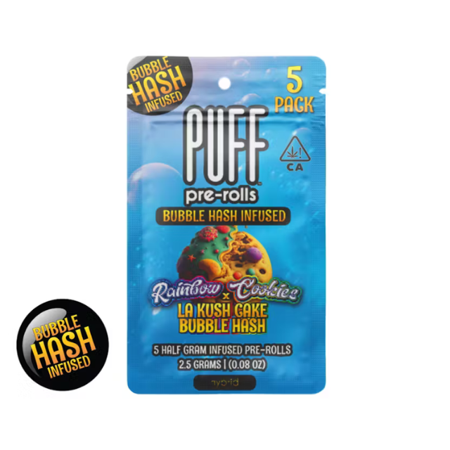 Puff - 5PK- 0.5G- RAINBOW COOKIES X LA KUSH CAKE- HASH INFUSED
