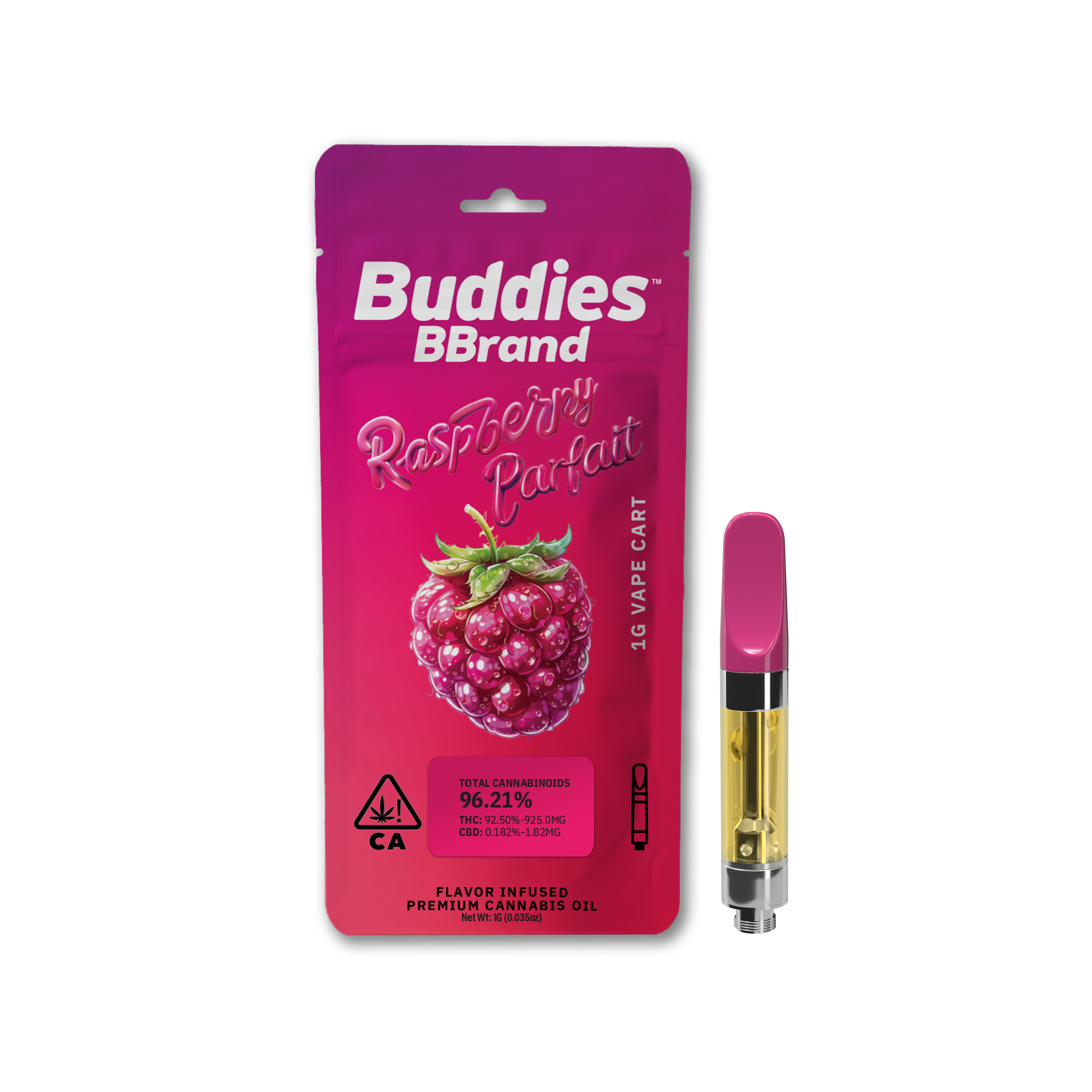 1G- RASPBERRY PARFAIT- FLAVOR INFUSED- CARTRIDGE