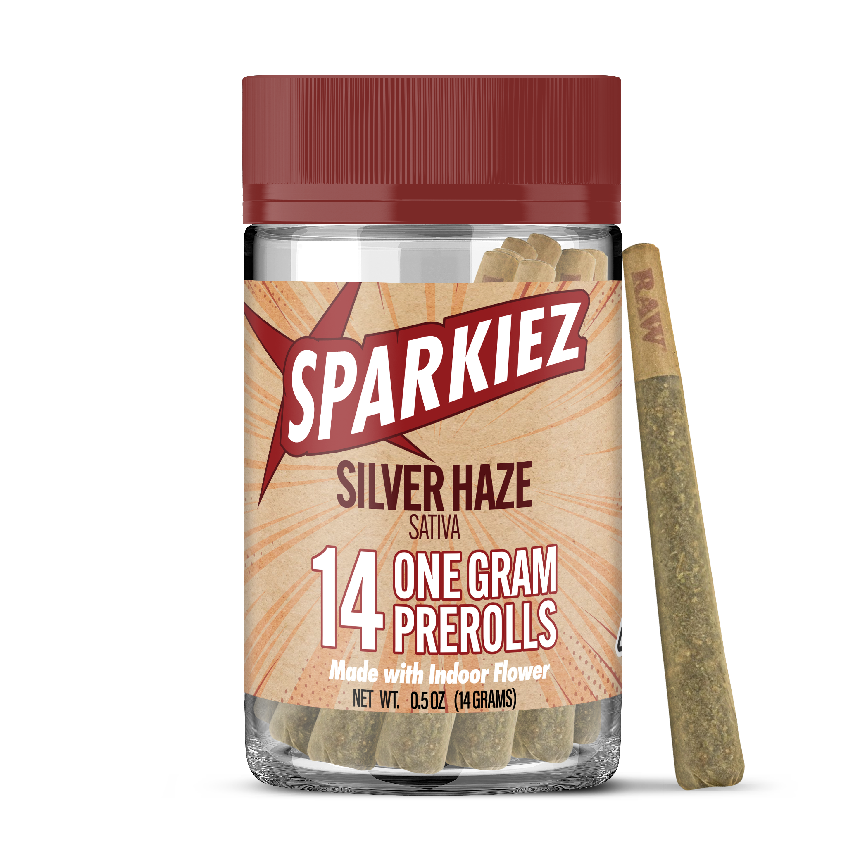 14PK- 1G- SATIVA- SILVER HAZE- PRE ROLLS