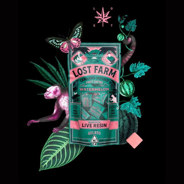 Kiva lost farm - 10CT- WATERMELON- LIVE RESIN- FRUIT CHEWS