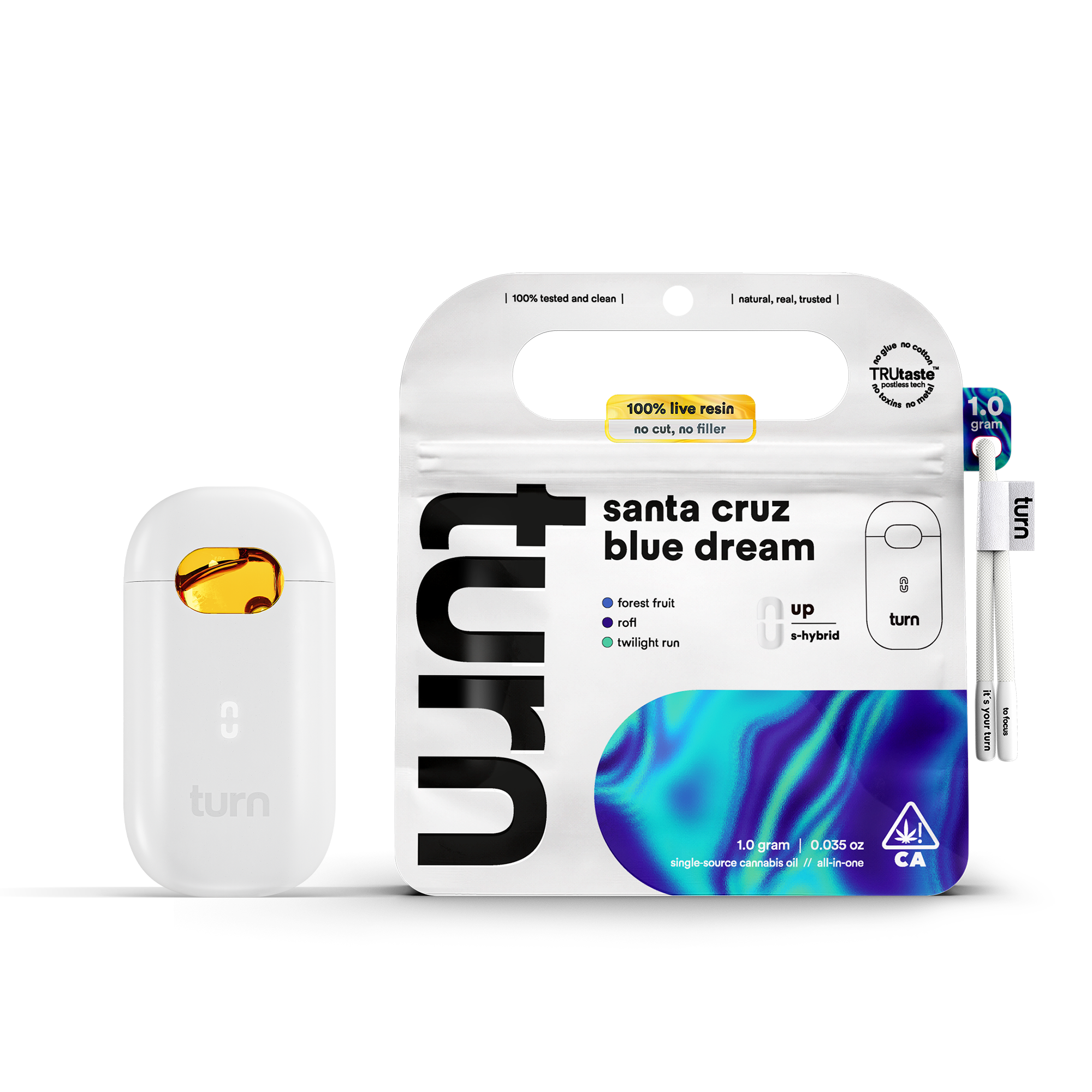 Turn - 1G- SANTA CRUZ BLUE DREAM- LIVE RESIN- DISPOSABLE Main Image