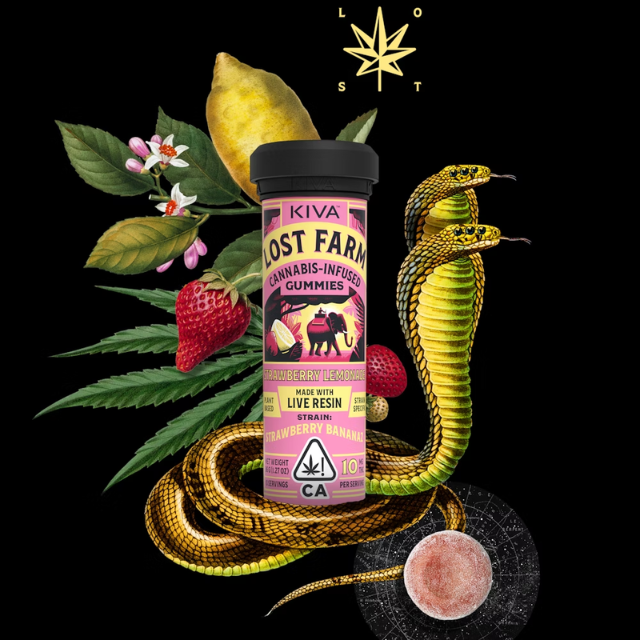 Kiva lost farm - 10CT- STRAWBERRY LEMONADE- LIVE RESIN- GUMMIES