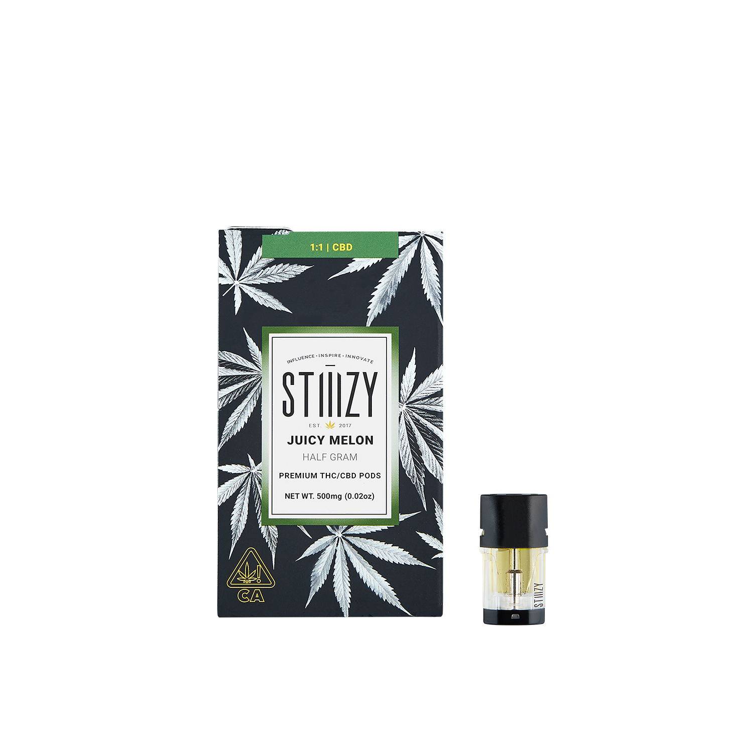 Stiiizy - 1G- JUICY MELON- 1:1- THC:CBD- POD