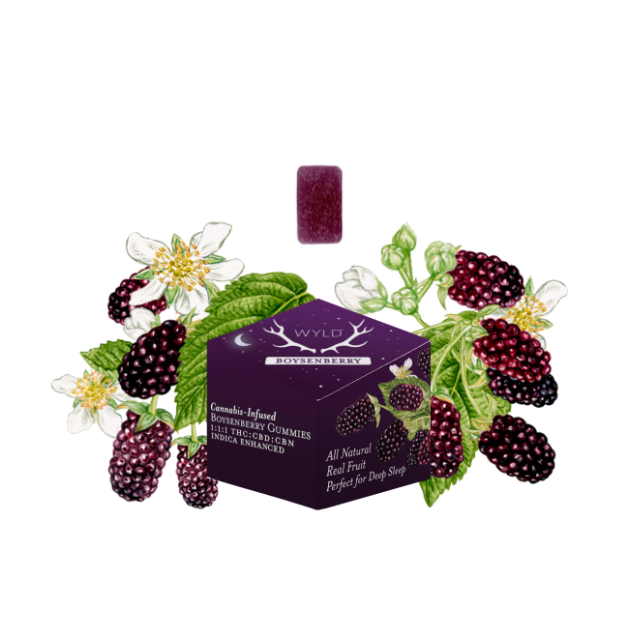 10CT- BOYSENBERRY- 1:1:1- THC:CBD:CBN- GUMMIES