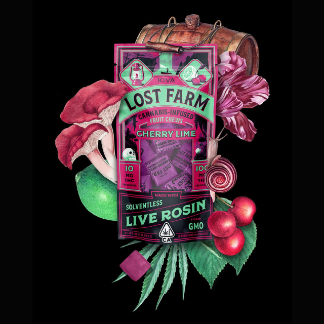 Kiva lost farm - 10CT- CHERRY LIME- ROSIN- FRUIT CHEWS