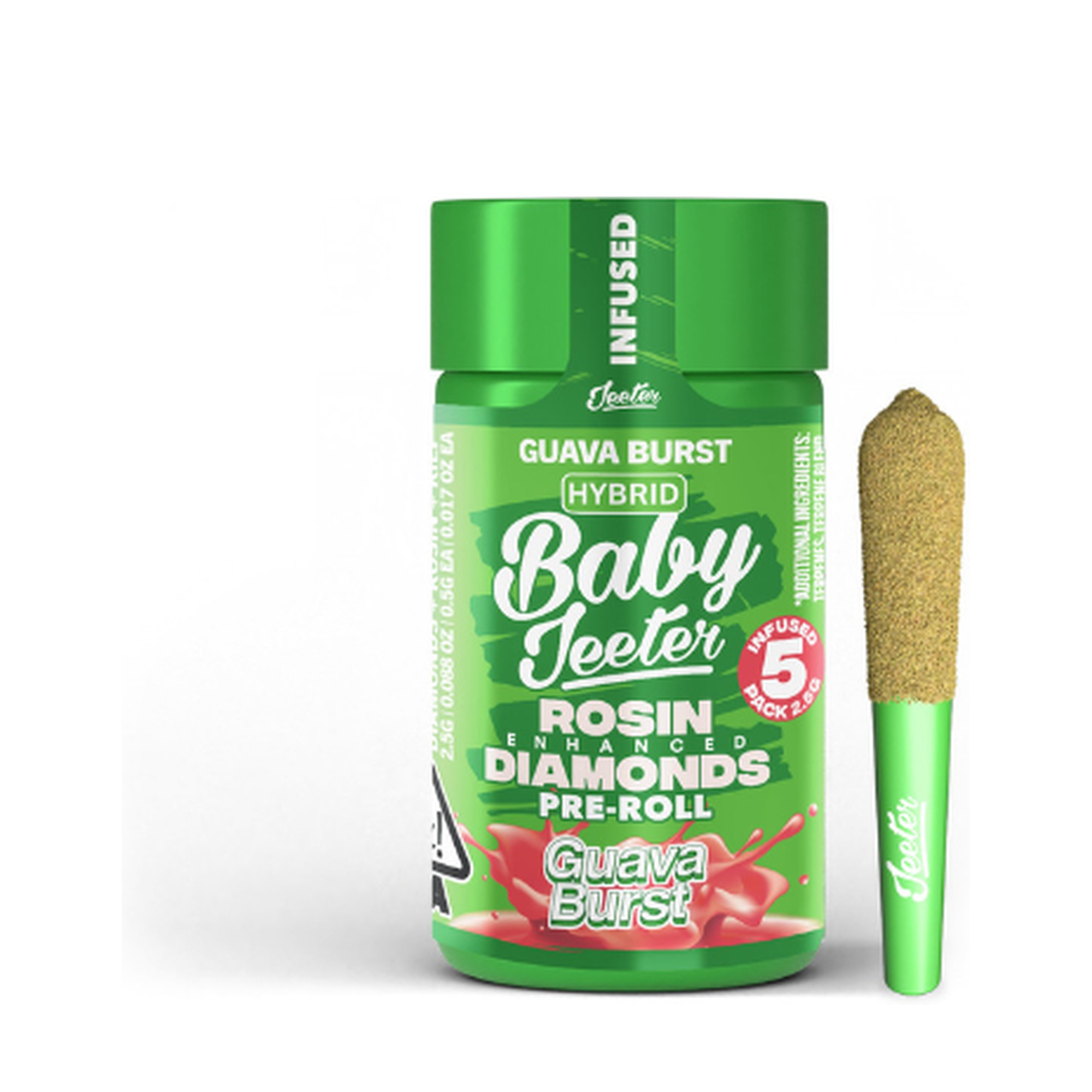 Jeeter - 5PK- 0.5G- GUAVA BURST- INFUSED- DIAMOND- BABY JEETER Main Image