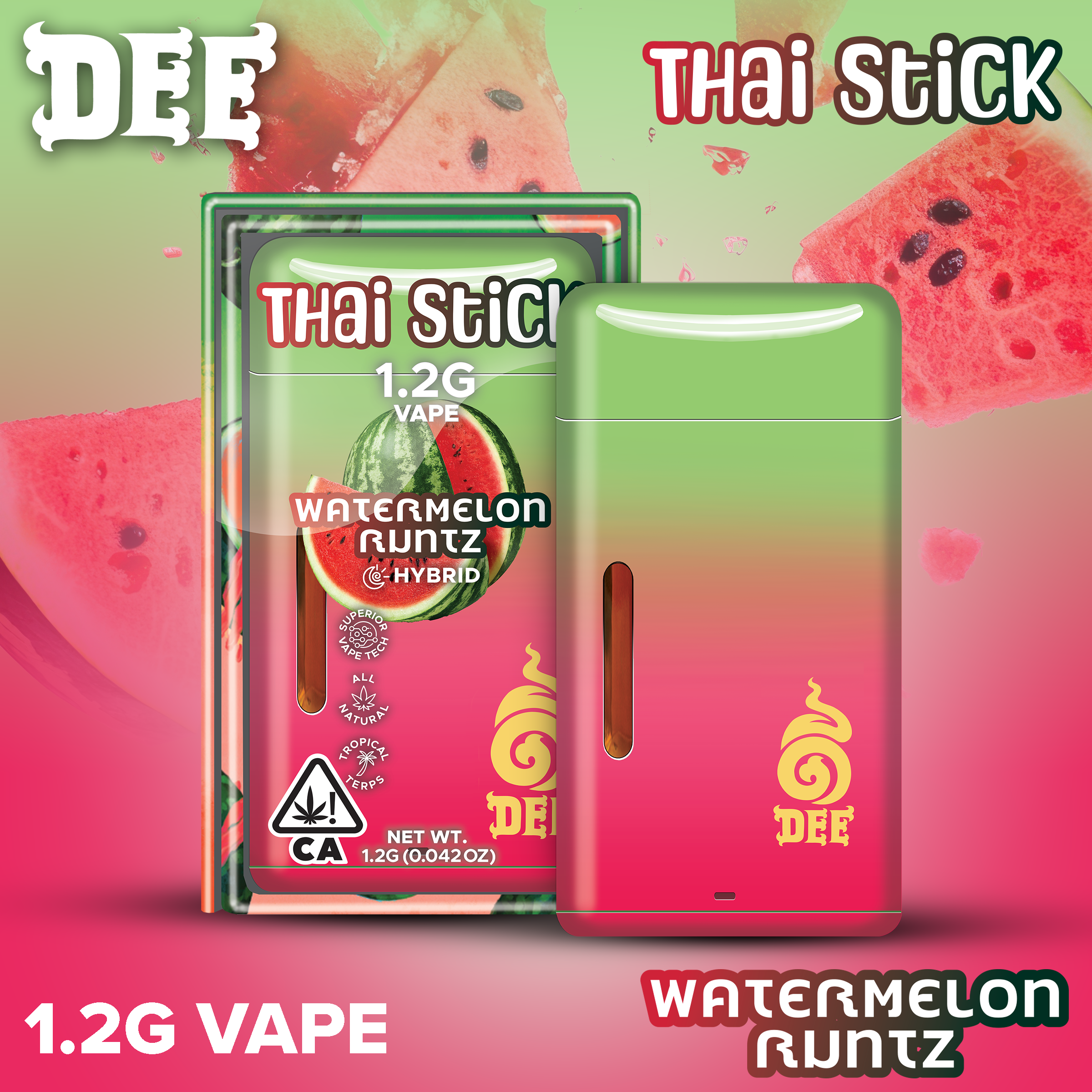 1.2G- WATERMELON RUNTZ- DISPOSABLE VAPE