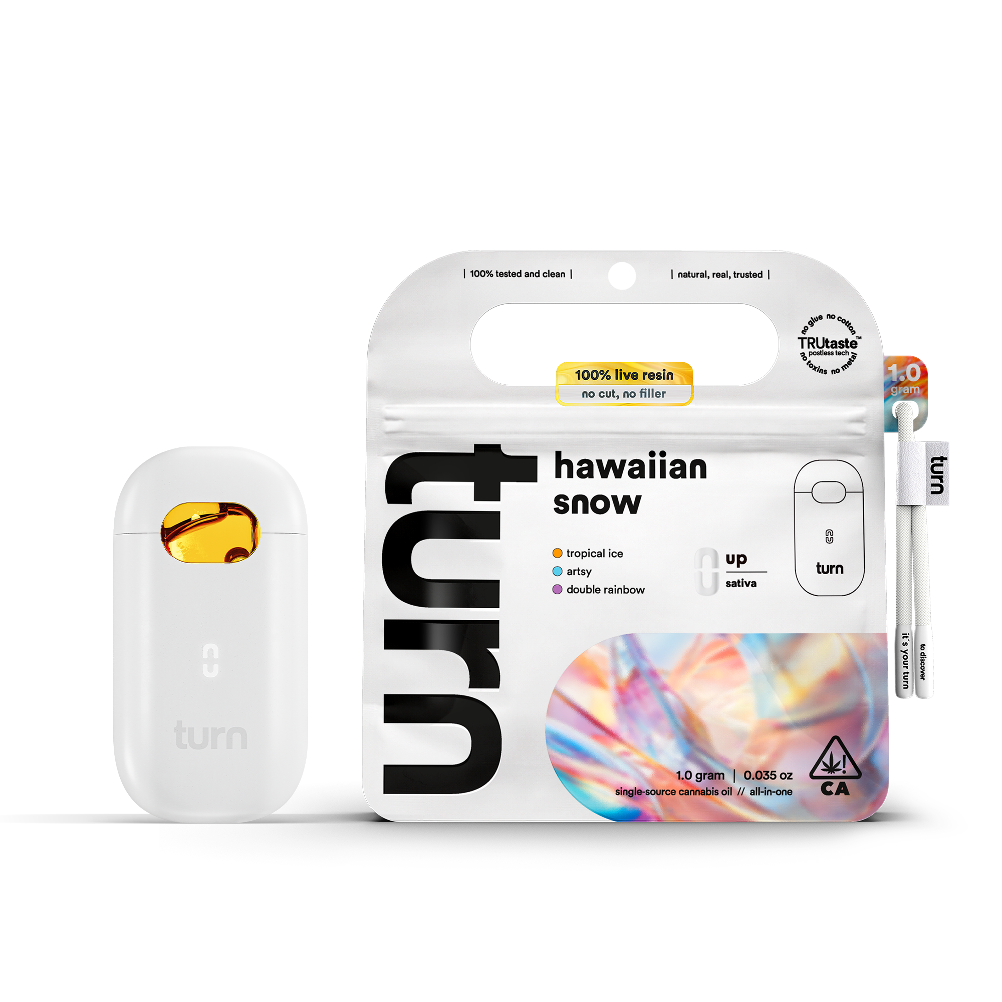 Turn - 1G- HAWAIIAN SNOW- LIVE RESIN- DISPOSABLE Main Image