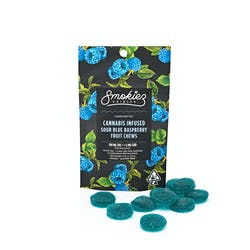 10CT- SOUR BLUE RASPBERRY- FRUIT CHEWS