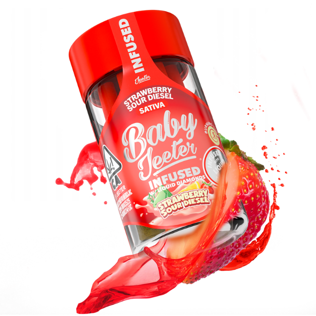 Jeeter - 5PK- 0.5G- STRAWBERRY COUGH- INFUSED- DIAMOND- BABY JEETER