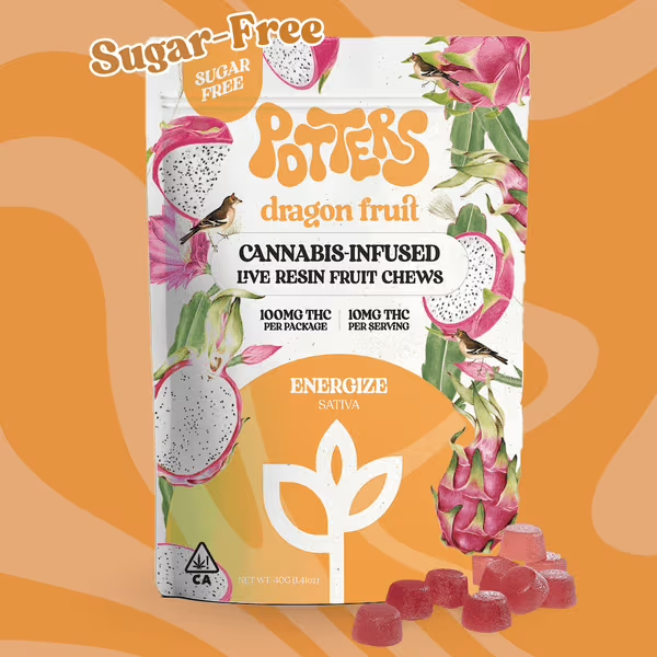 10CT- DRAGON FRUIT- SUGAR FREE- LIVE RESIN- FRUIT CHEWS