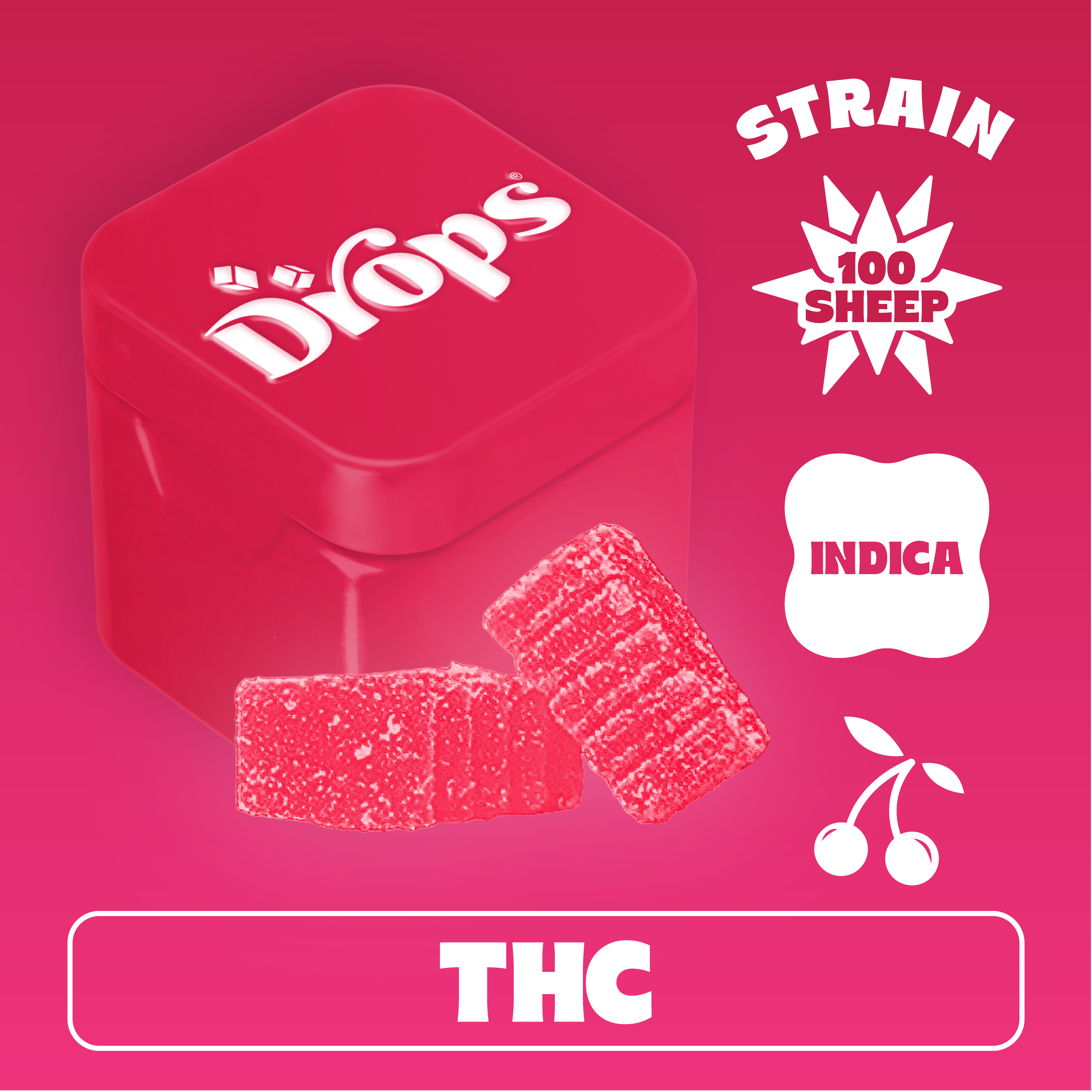 2CT- CHERRY- 100 SHEEP- JELLIES