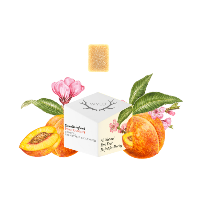 10CT- PEACH 2:1- CBD:THC- GUMMIES