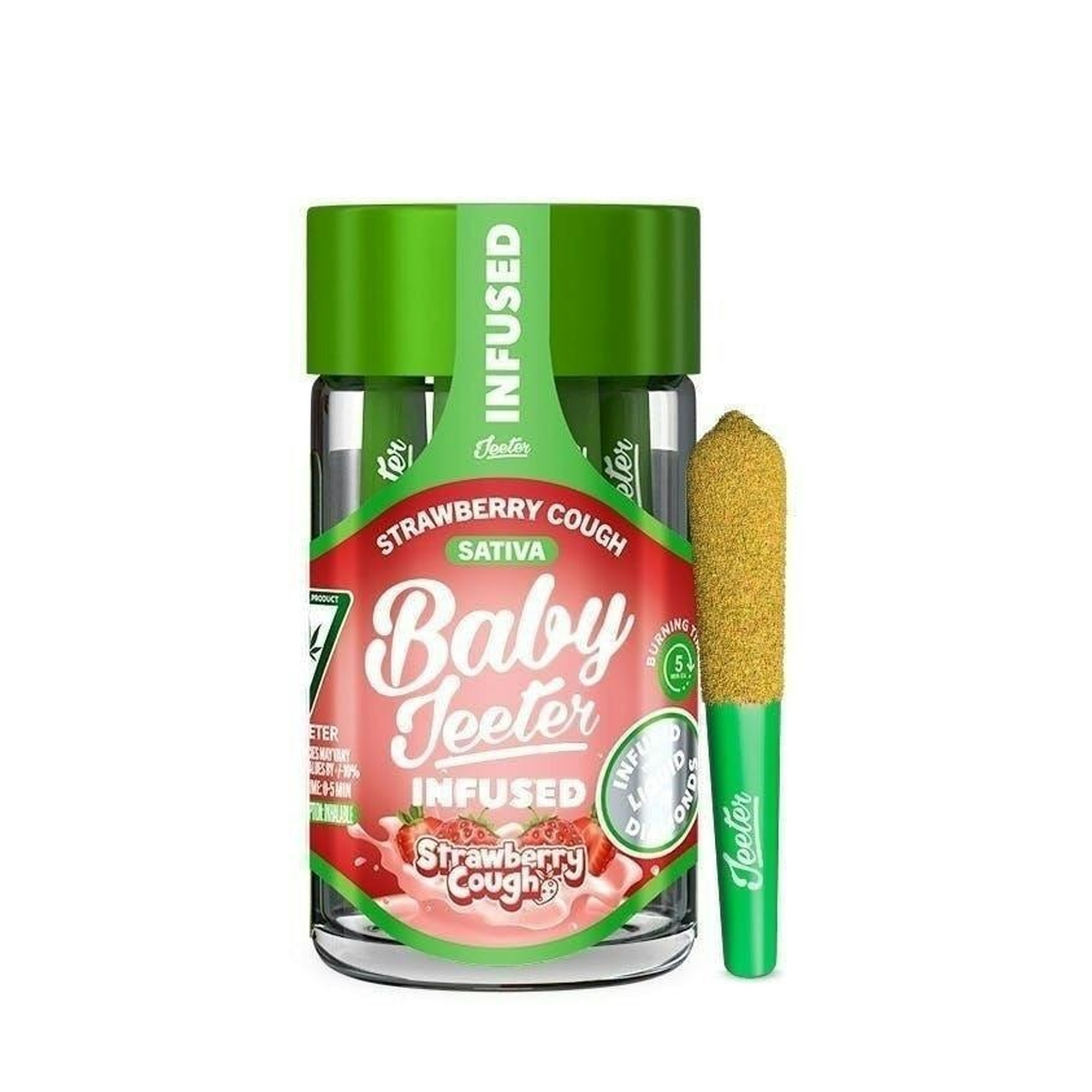 5PK- 0.5G- STRAWBERRY COUGH- INFUSED- DIAMOND- BABY JEETER