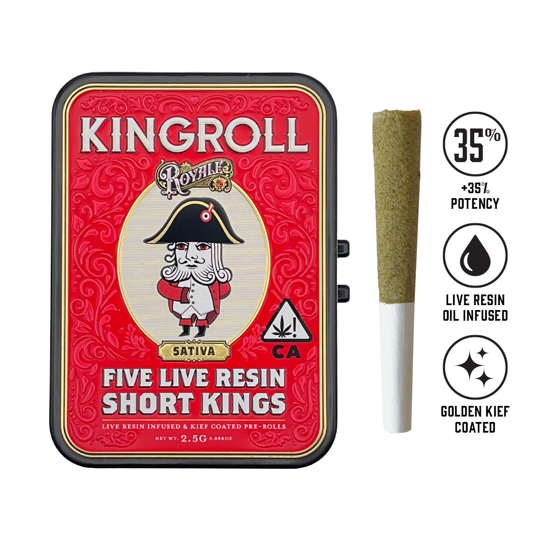 5PK- 0.5G- TANGELO SUNRISE - LIVE RESIN & KIEF COATED- SHORT KINGS