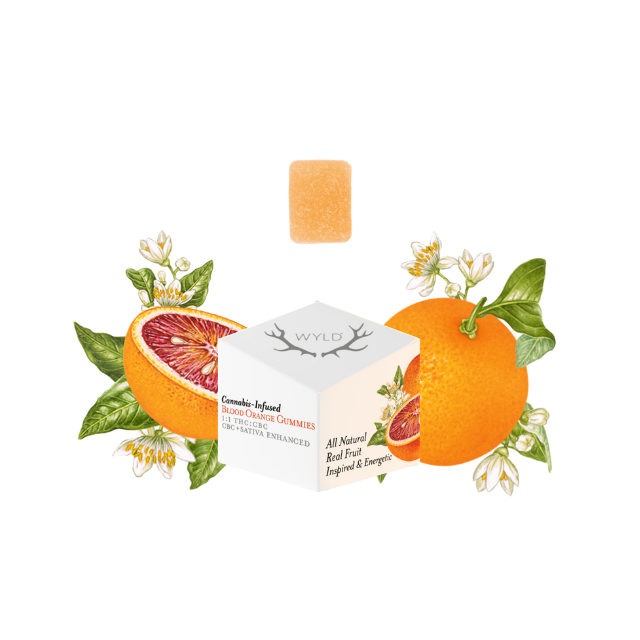 10CT- BLOOD ORANGE- 1:1-THC:CBC- GUMMIES