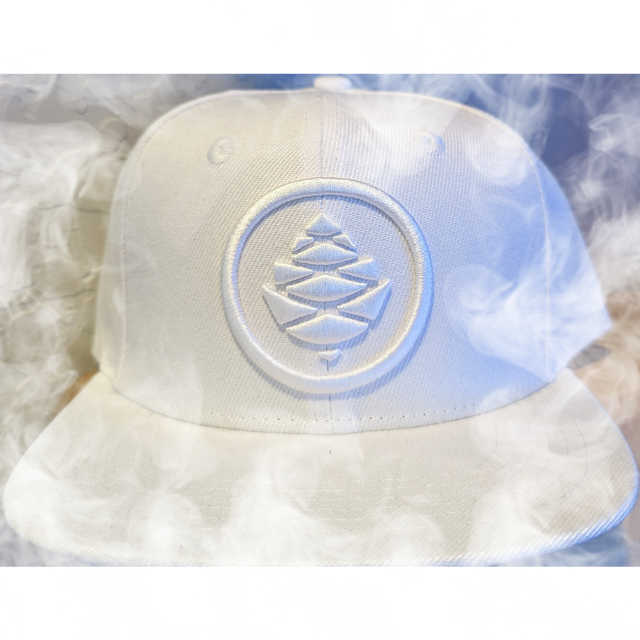 HAT- WHITE ON WHITE- PATTERN BILL