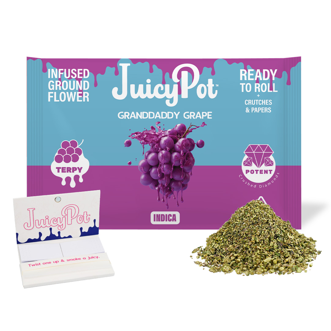 1/2 OZ- GRANDDADDY GRAPE- INFUSED- READY TO ROLL- GROUND FLOWER
