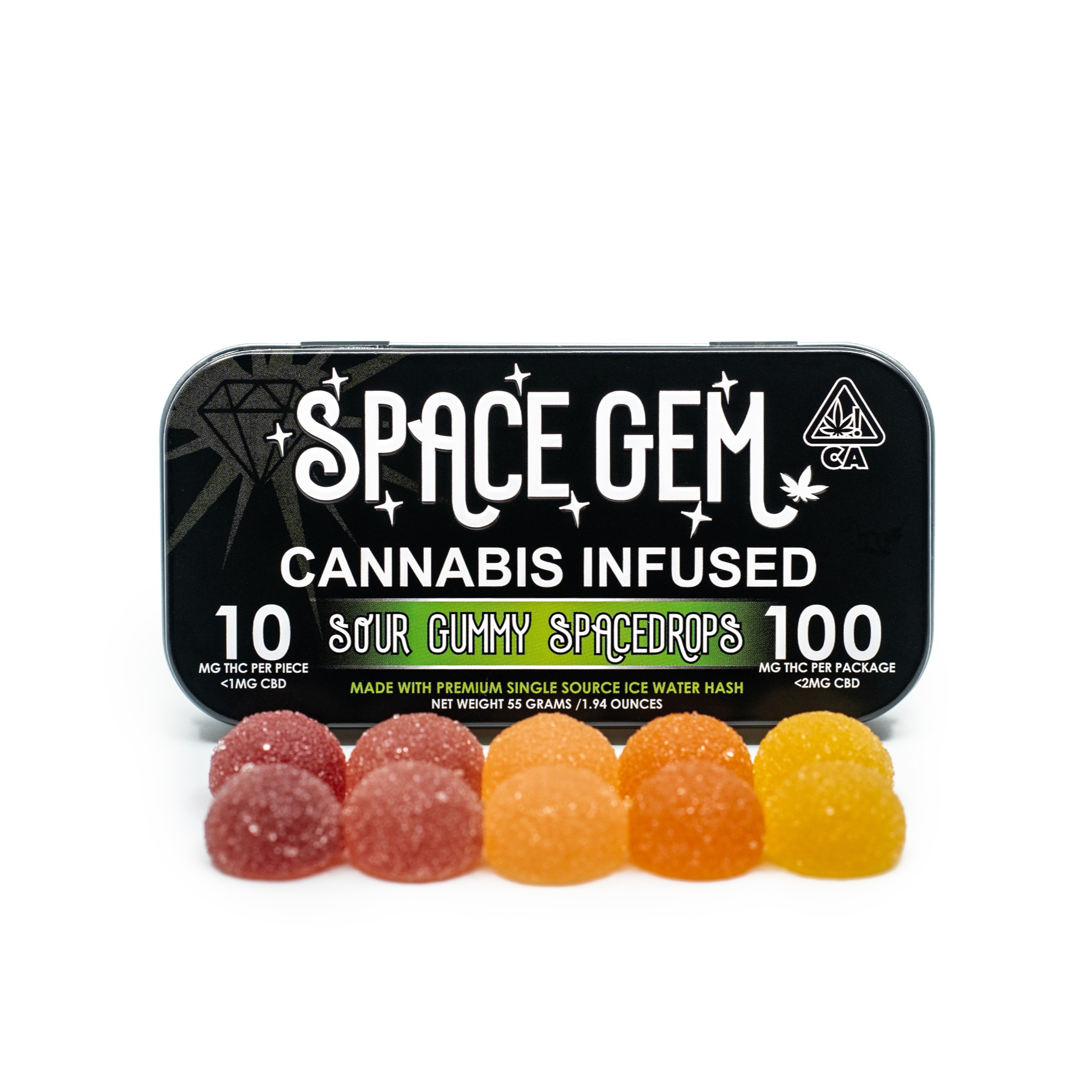 Space gem - 10CT- SOUR SPACE DROP- ASSORTED GUMMIES