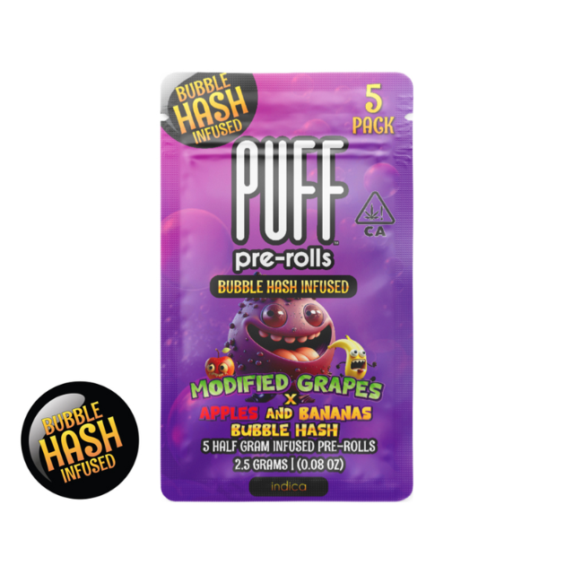 Puff - 5PK- 0.5G- MODIFIED GRAPES X APPLES AND BANANAS- HASH INFUSED