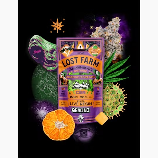 Kiva lost farms - 10CT- 2:1 CBN- ORANGE N' DREAMS- FRUIT CHEW