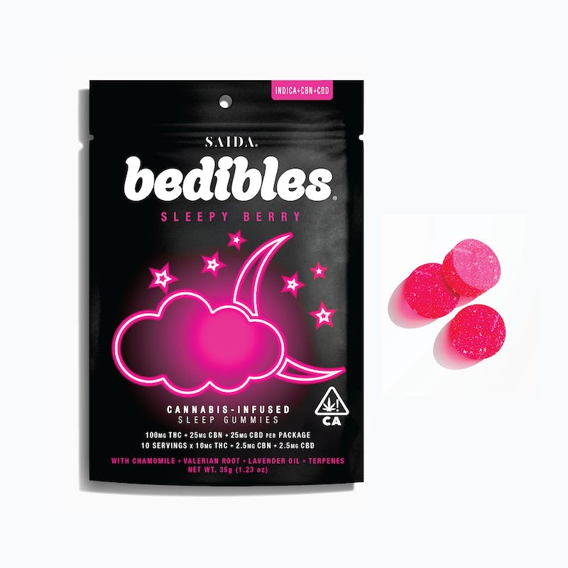 10CT- BEDIBLES- SLEEPY BERRY- 4:1:1 THC:CBD:CBN- GUMMIES