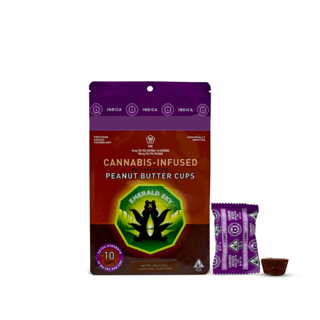 10CT- INDICA- PEANUT BUTTER CUPS- DARK CHOCOLATE
