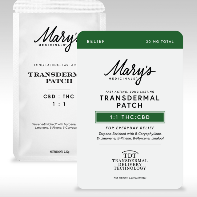 Mary's medicinals - SINGLE PATCH- 1:1- THC:CBD