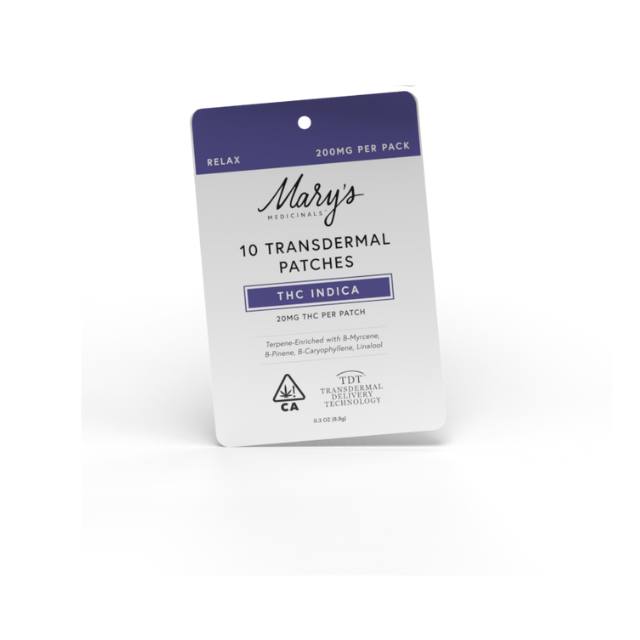 10CT- 200MG- RELAX- INDICA- TRANSDERMAL PATCHES