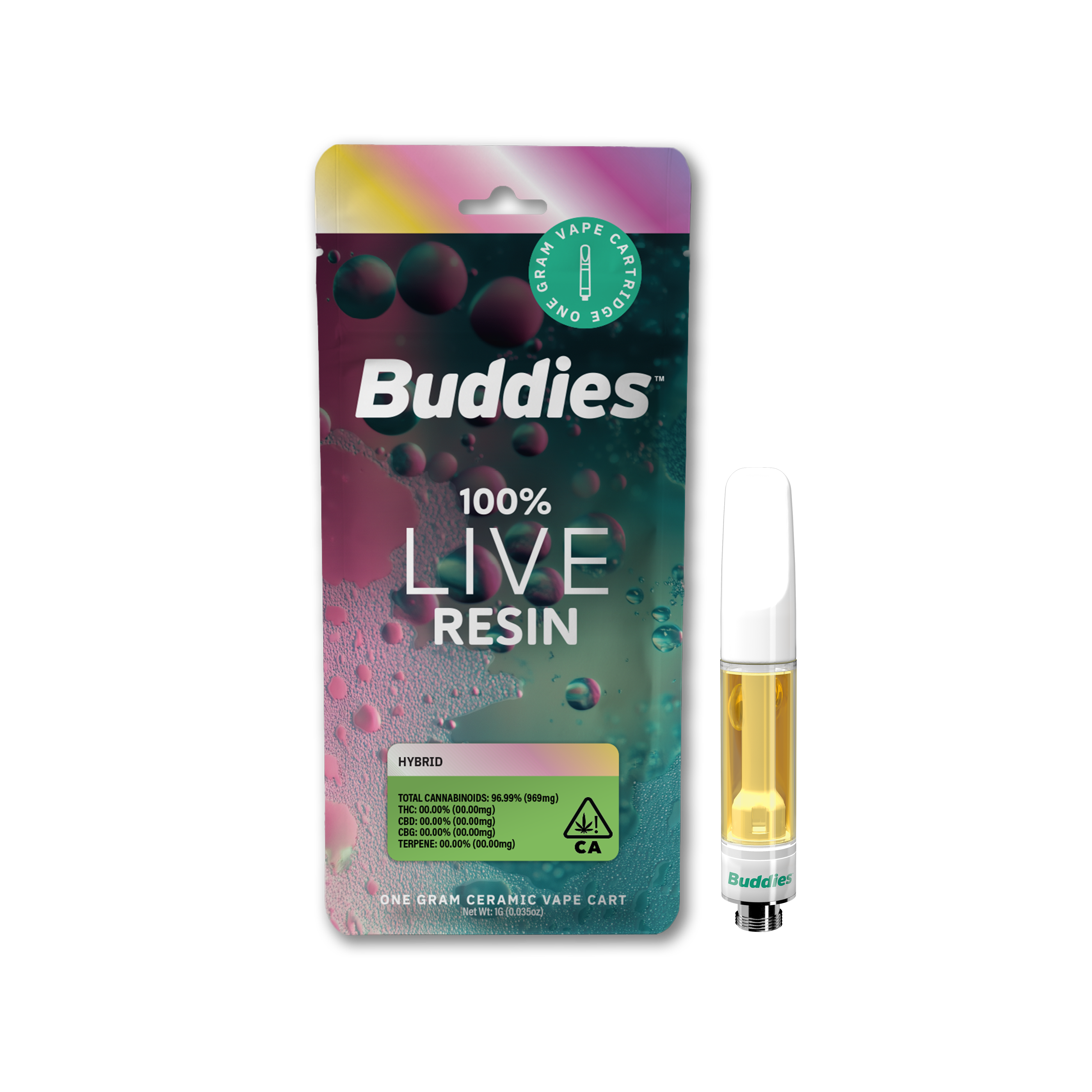 Buddies - 1G- LILAC MINTZ- LIVE RESIN- CARTRIDGE