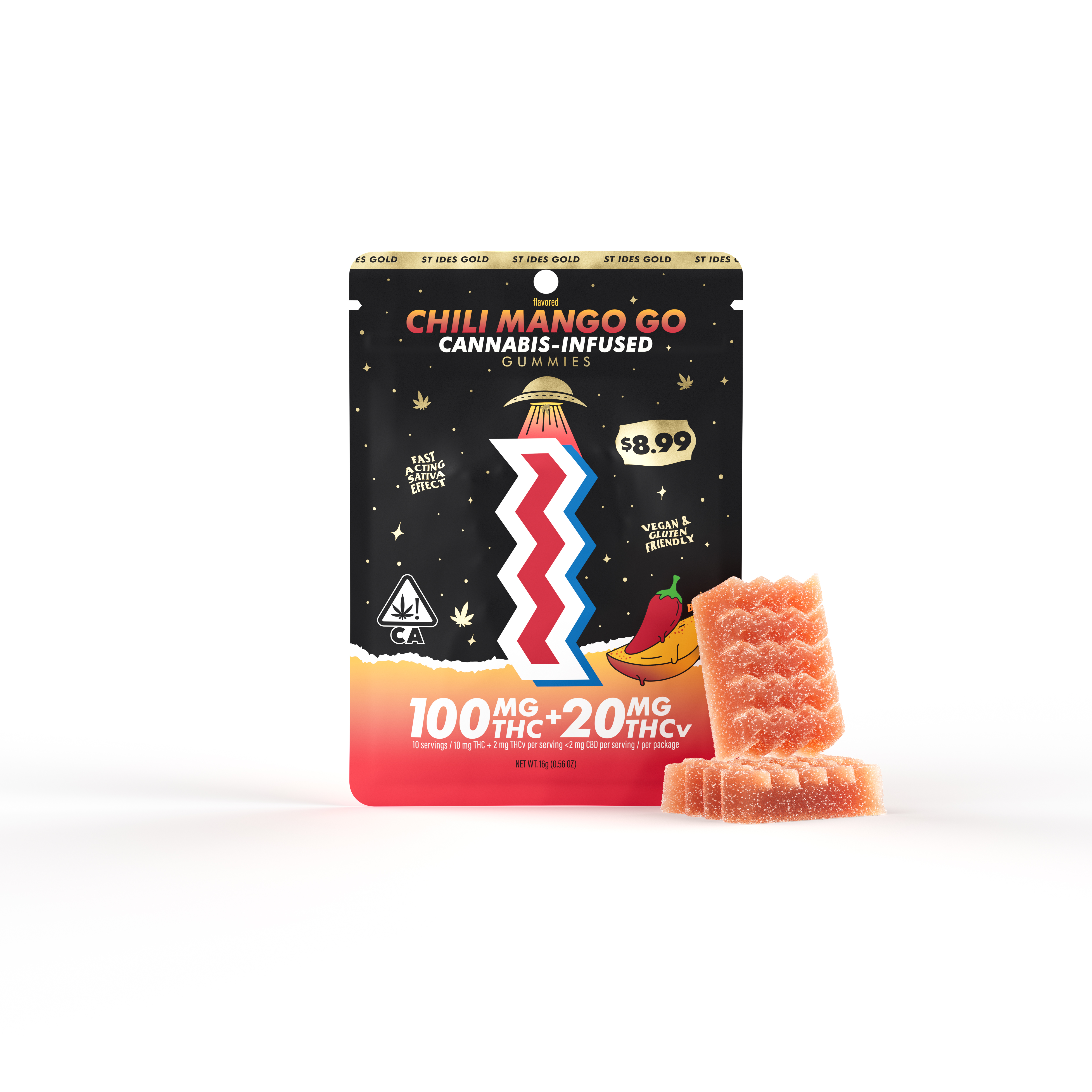 10CT- CHILI MANGO GO- 5:1- THC: THCv- GUMMIES