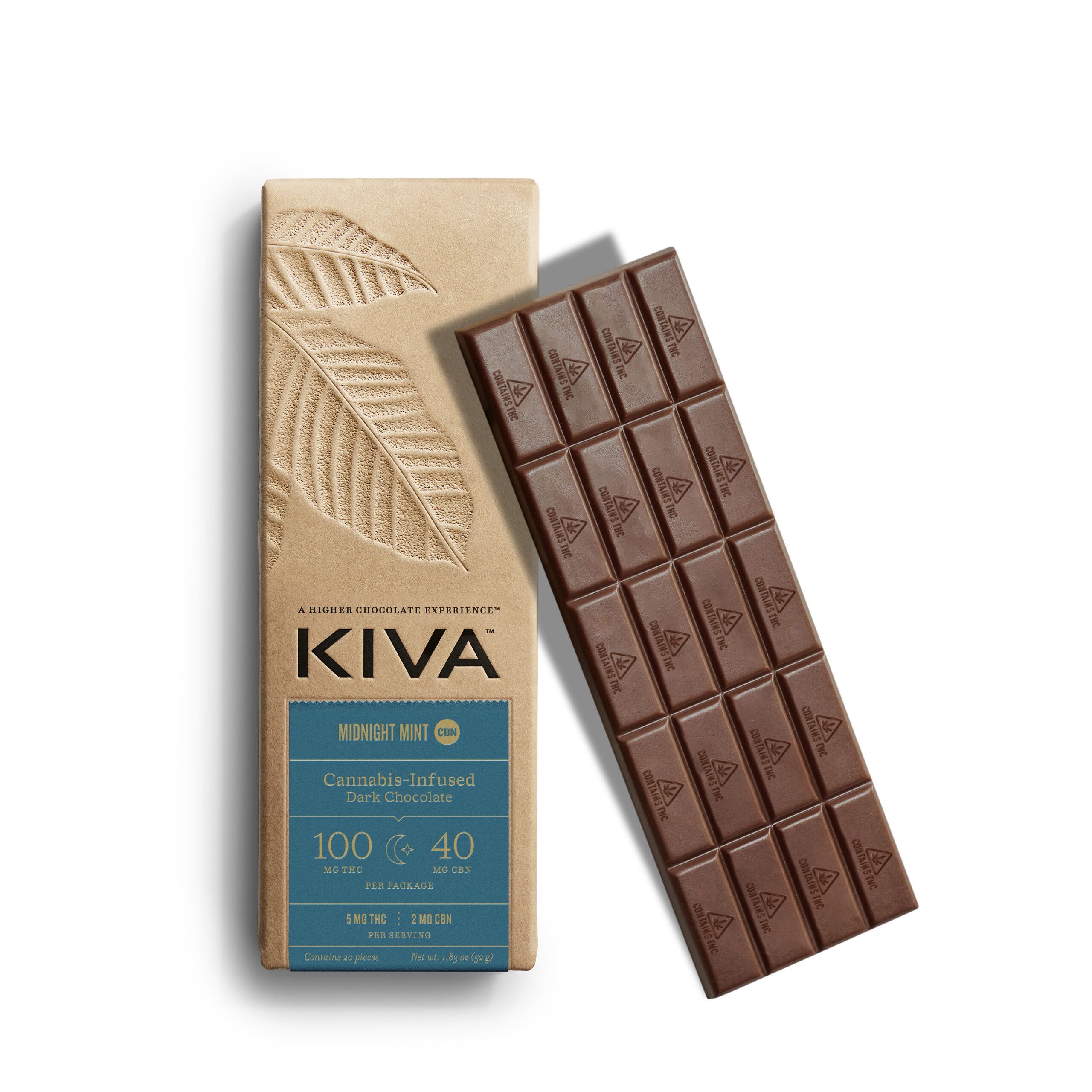 Midnight Mint CBN Dark Chocolate Bar - 100 mg