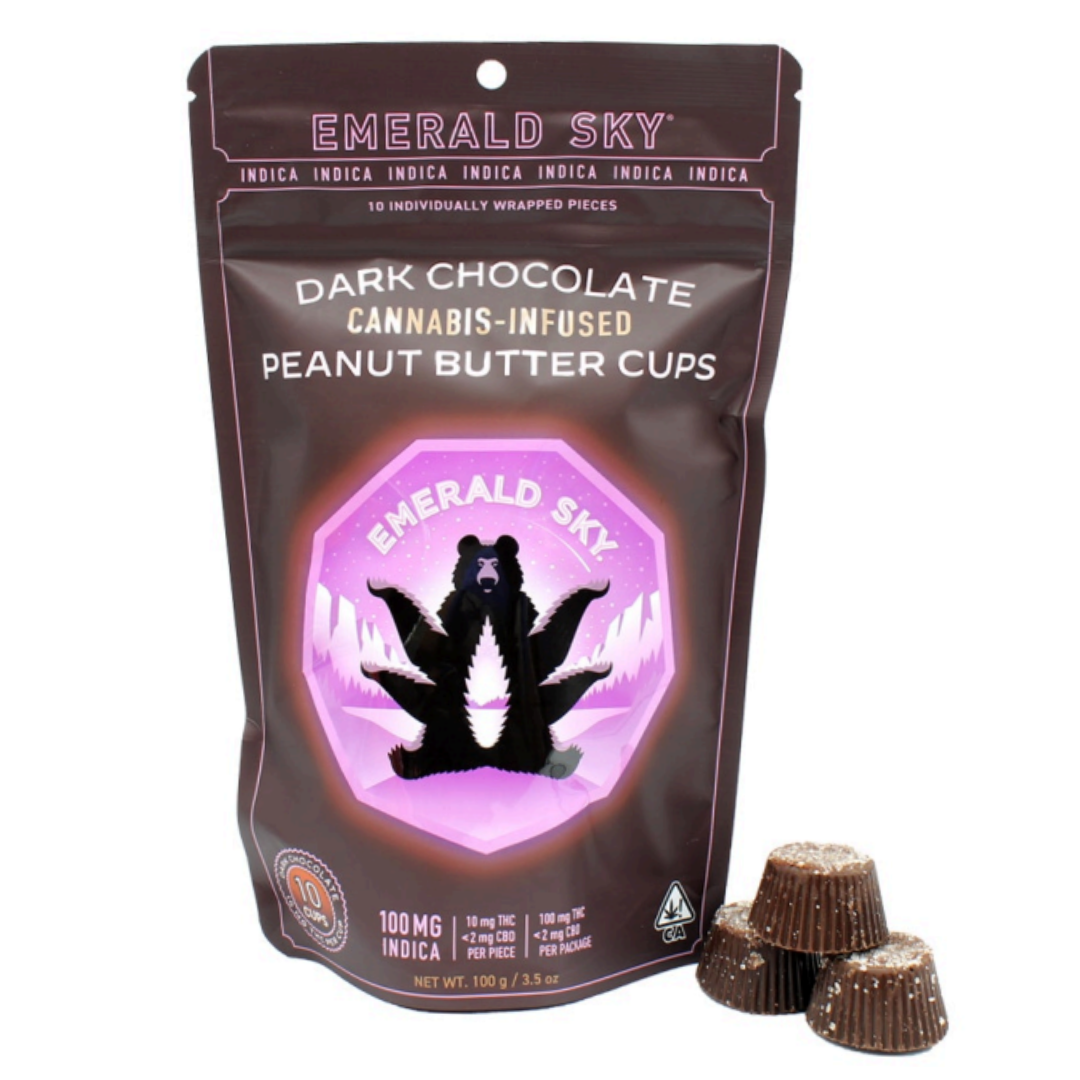 Emerald Sky — DARK CHOCOLATE INDICA PEANUT BUTTER CUPS - 100 MG