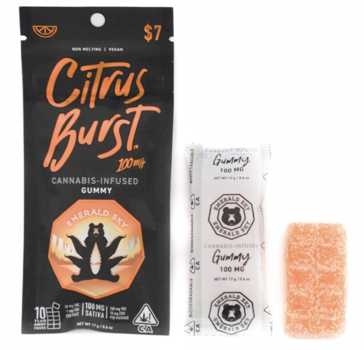 Emerald Sky: SATIVA CITRUS BURST GUMMIES - 100 MG