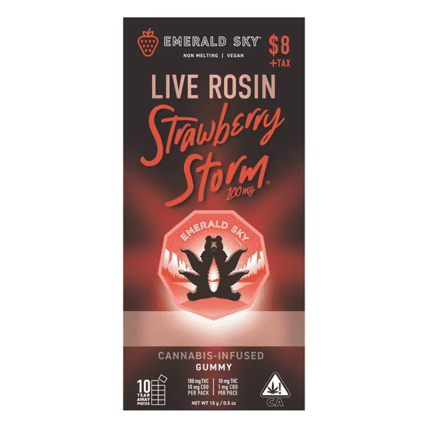 Emerald Sky: HYBRID STRAWBERRY STORM GUMMIES - 100 MG