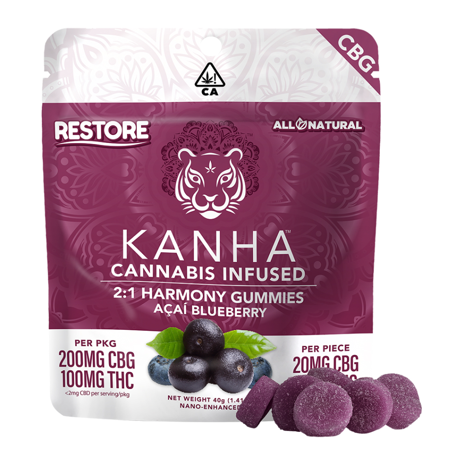 2:1 Blueberry Acai Harmony Restore CBG Gummies
