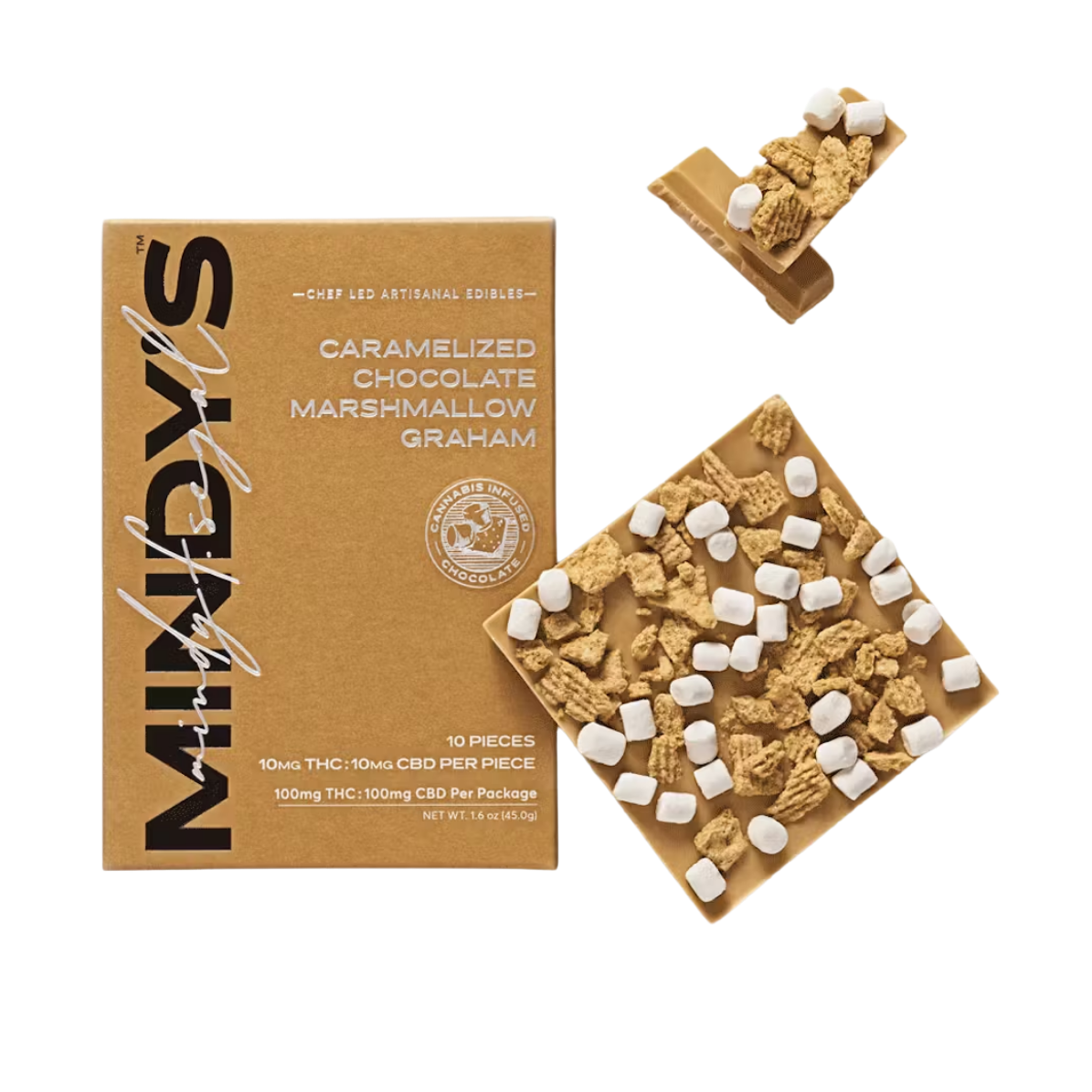 CHOCOLATE | MARSHMALLOW GRAHAM BAR 1:1 THC:CBD | 100MG | 10PK