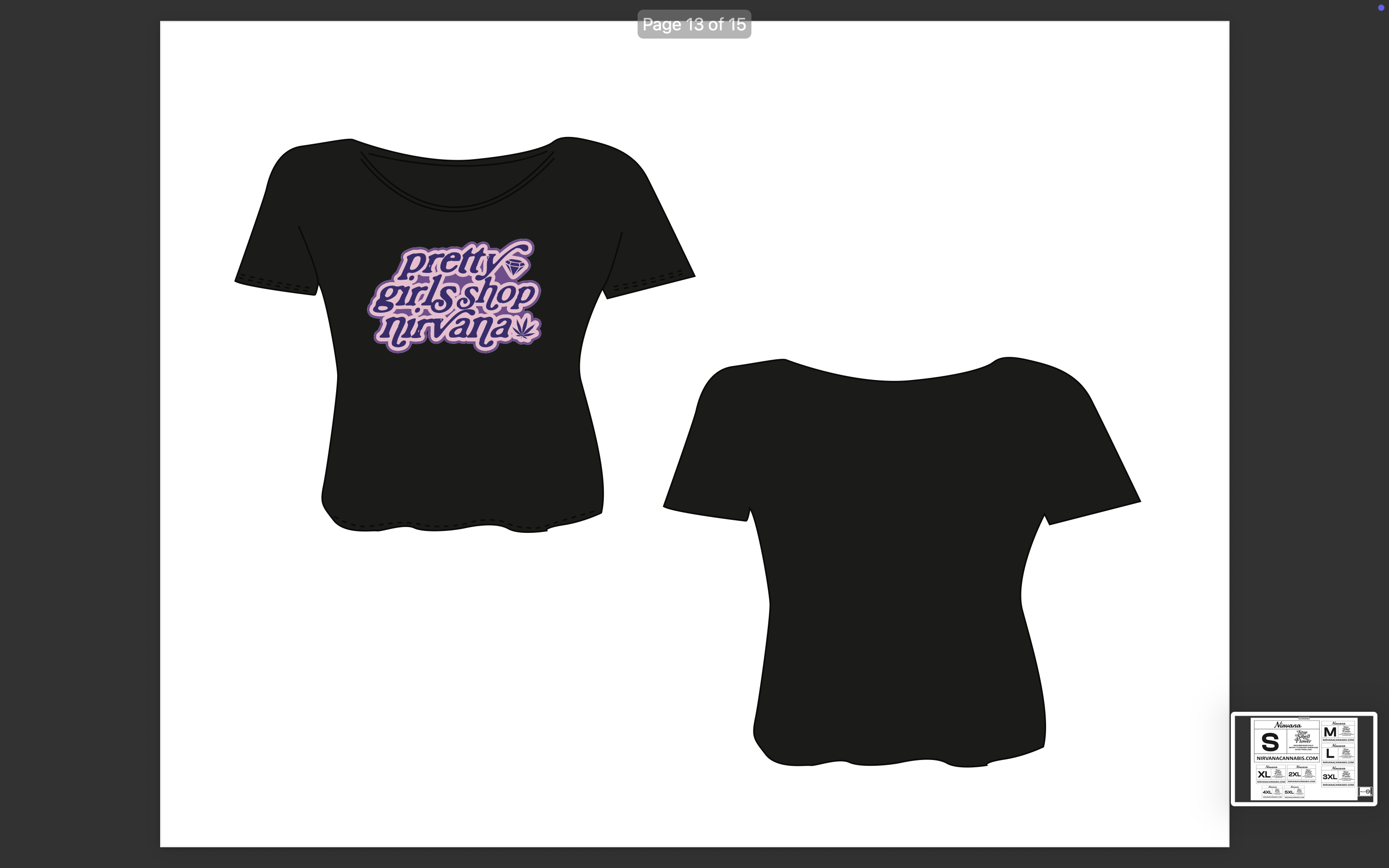 T-SHIRT | CROP TOP | PRETTY GIRLS SHOP NIRVANA | BLACK | MEDIUM