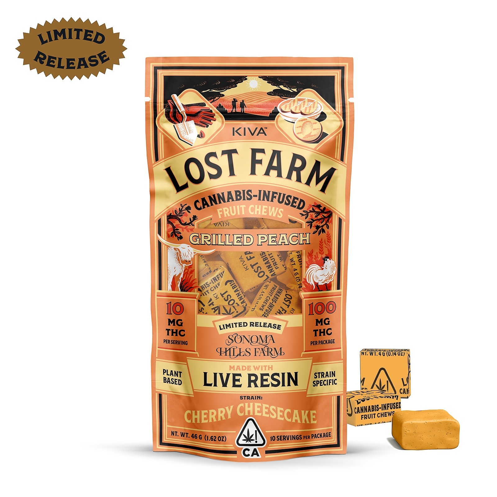 LIVE RESIN | FRUIT CHEW | GRILLED PEACH | 100MG | 10PK