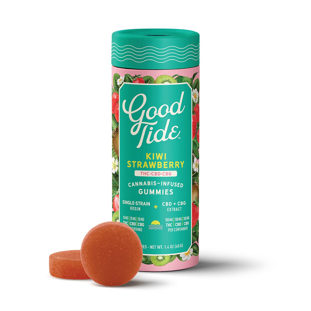 Kiwi Strawberry | 1:1:1 THC CBD CBG | 10pk | 100mg