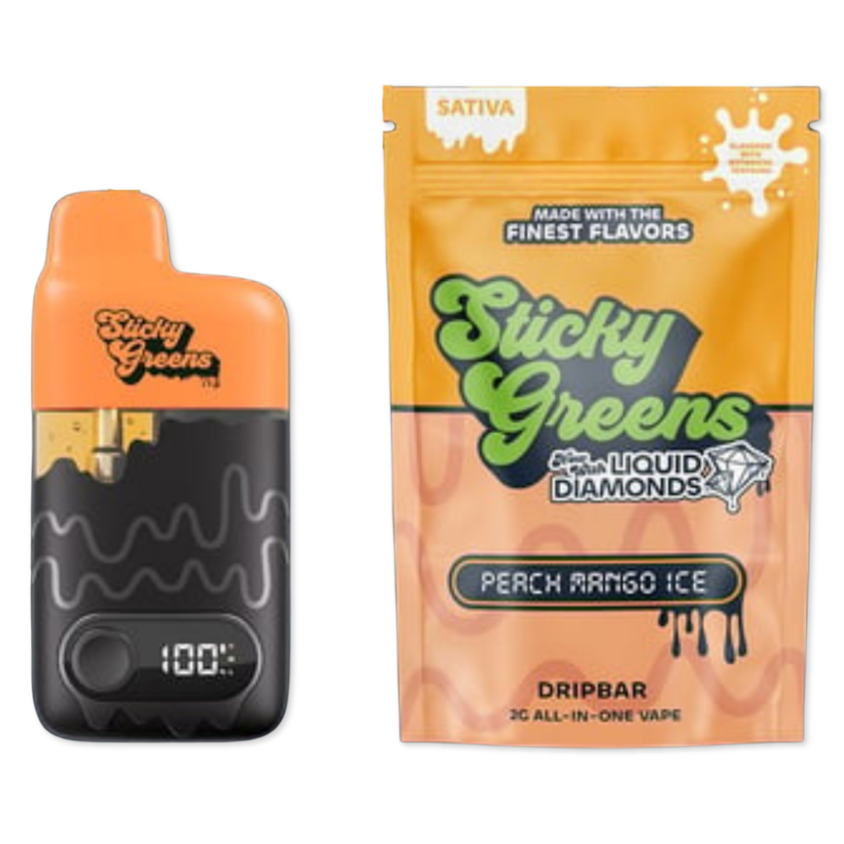 sticky greens disposable vape - | LIQUID DIAMONDS | DRIP BAR | PEACH MANGO ICE 3.5ml Choose Flavor:Sour Chill Apple Elf Bar 5000 Puff